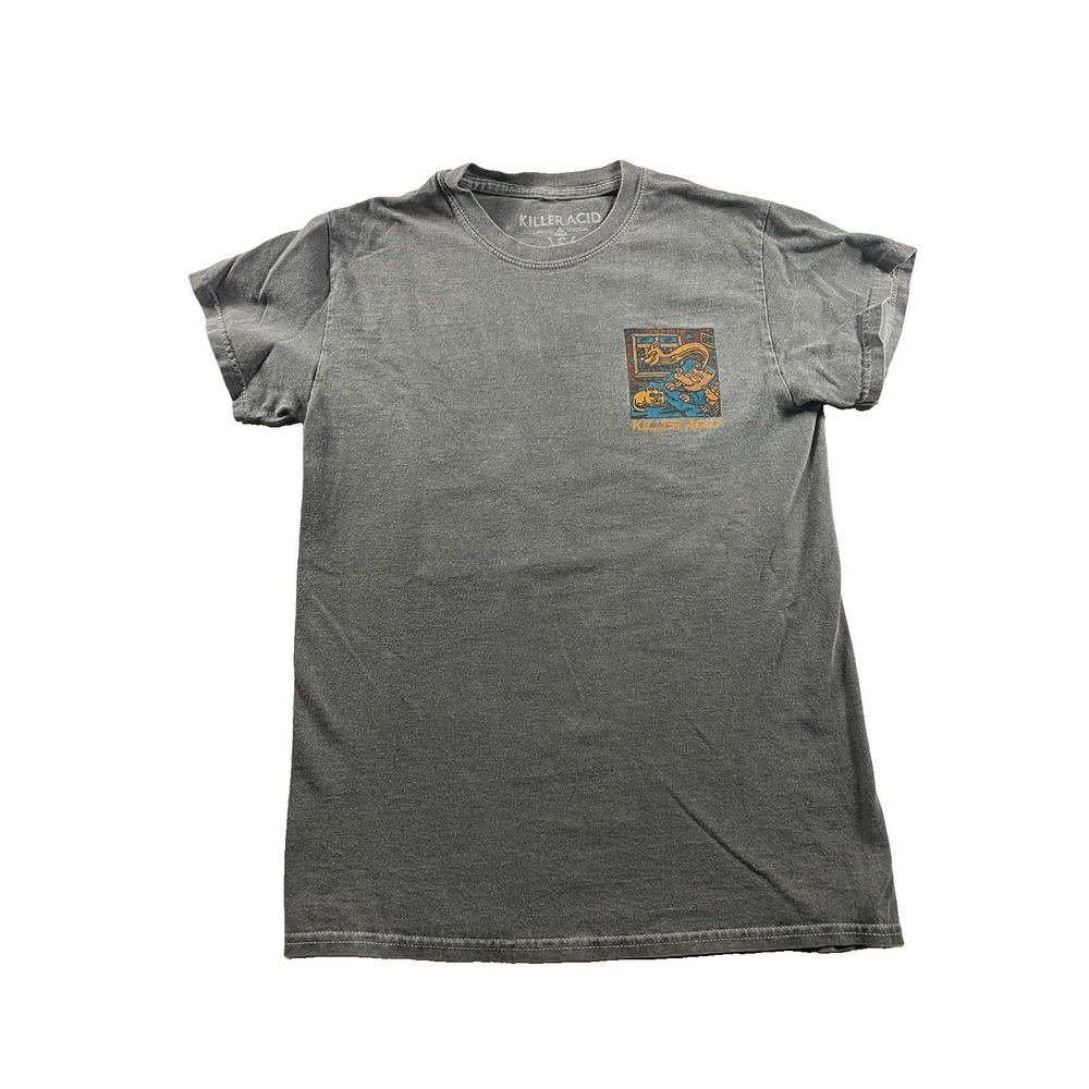 Killer Acid Graphic T-Shirt Gray Short Sleeve 'Escape At Night…" Size Small
